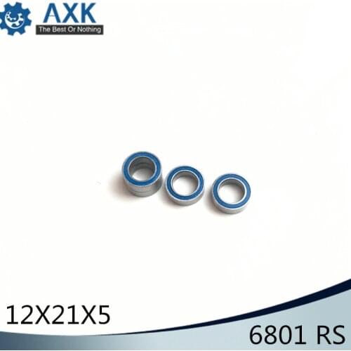 6801RS Bearing ABEC-3 (10PCS) 12*21*5 mm Thin Section 6801-2RS Ball Bearings 61801 RS 6801 2RS With Blue Sealed L-2112DD