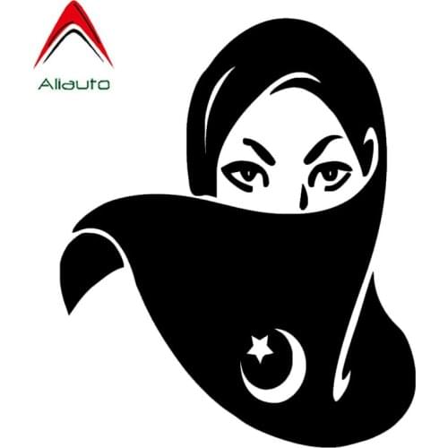 Aliauto Personality Car Sticker Beautiful Islam Muslim Religion Women Automobiles Motorcycles Laptop Decor Vinyl Decal,14cm*14cm