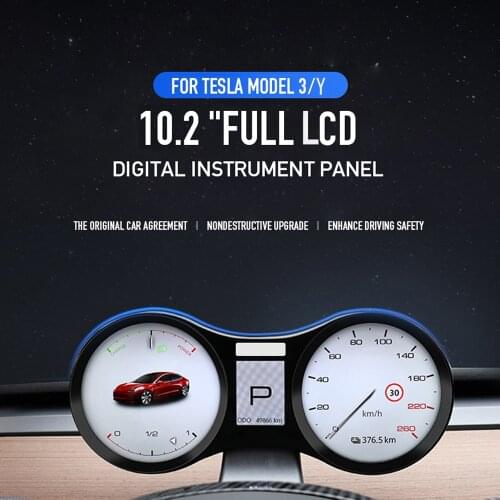 Car LCD Instrument Cluster Retrofit Multimedia Digital Dashboard for Tesla Model 3 Model Y Head-up Display Panel Gauges