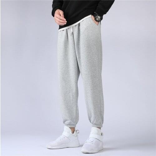 Casual Pants Spring Summer Micro Elastic Casual LooseMid Waist Mens Grey Black Pants Fashion Mens Closed Sweatpants