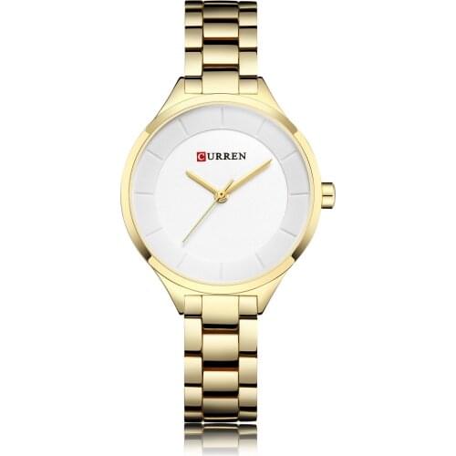 CURREN Popular Gold Color Women Watches 33mm Ladies Female Clock Fashion Gilrs Bracelet Watches Montre Femme Relogio Feminino