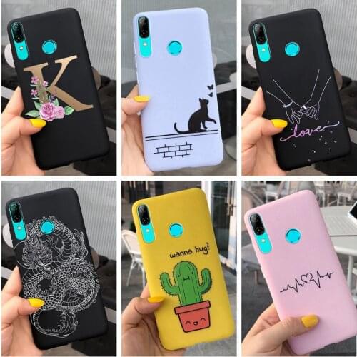 For Huawei P Smart 2019 Case Black Matte Bumper Soft TPU Letters Cactus Silicone Coque For Honor 10 Lite PSmart 2019 6.21" Cover