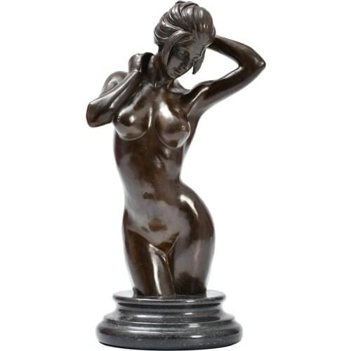 Nude Female Bust Statue Bronze Erotic Hot Sexy Woman Sculpture Naked Girl Figurine Art Collection Decoration