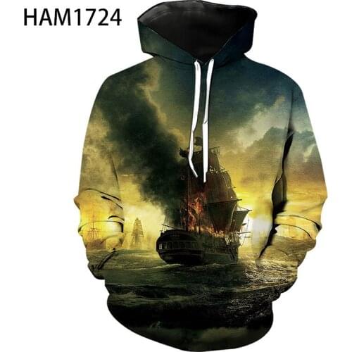 Pirates of the Caribbean Hoodie Sweatshirt Cotton Summer Mens and Womens 3D Printing Fashion Street Style Childrens Pullover