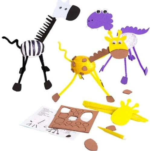 Toys for Children Crafts Kids DIY Homemade 3D animals Kindergarten Learning Early Education Toys Montessori Teaching Aids