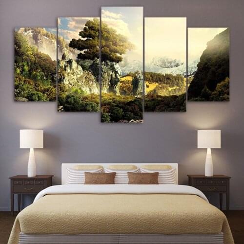 HD Printed natural paradise 5 piece picture Painting wall art room decor print poster picture canvas wholesale drop shipping