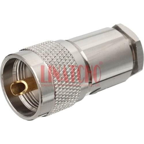 10 pcs sales coaxial RF RG8 RG213 LMR400 cable UHF M male PL259 male brass cable connector