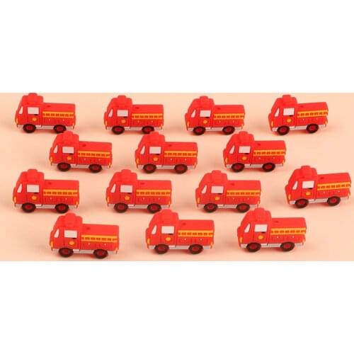 Kovict 10pc/Lot Mini New Fire truck Silicone Beads Baby Dummy Cartoon Pacifier Toy Accessories