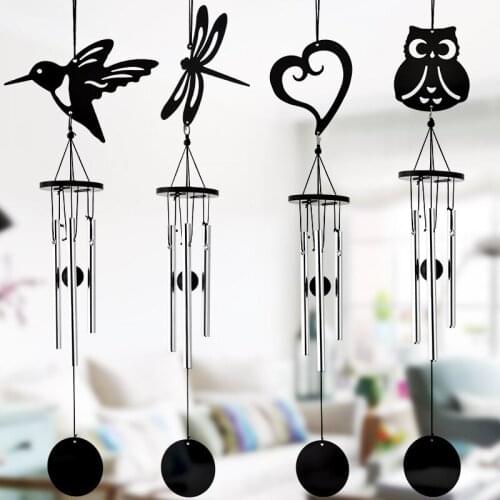 Creative Wind Bell Modern Metal Hummingbird Wind Chimes Hanging Ornaments Home Decoration Fresh Music Metal Wind Chimes