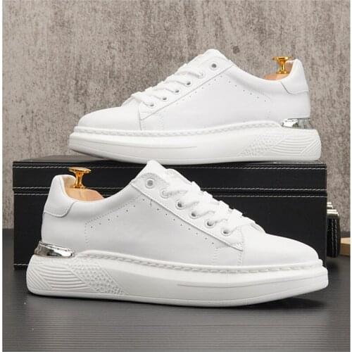White Hip-Hop Punk Men Sneakers Web Celebrity Platform Shoes Male Height Increasing Casual Shoes Zapatillas Hombre