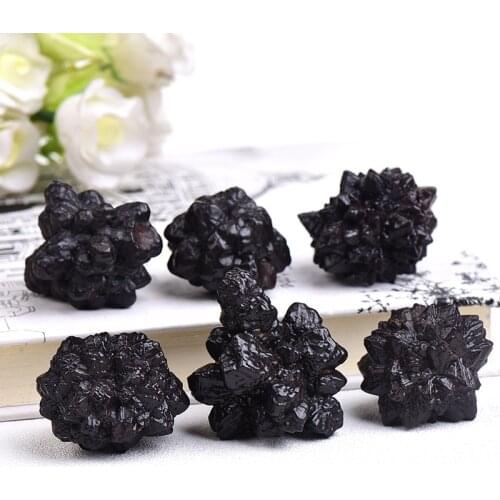 Natural Stone Carbonado Cluster Type Raw Crystals Healing Specimen Rough Sample Ornamental Collection Quartz Home Decor Gift 1P