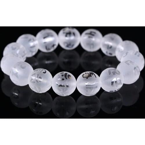 Natural crystal bracelet Tibetan Buddhism religious holy stone frosted men and women*yoga beads