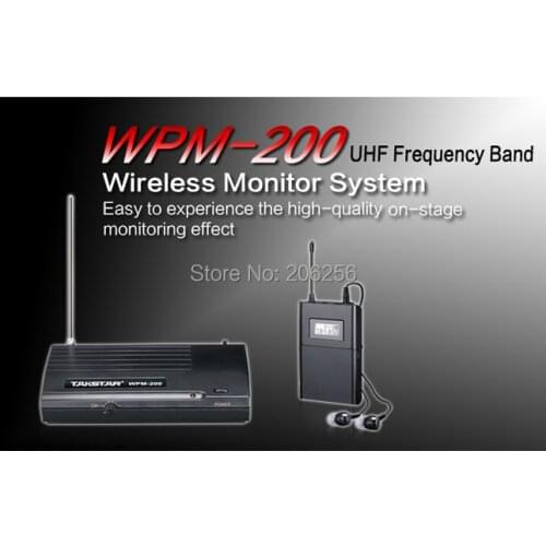 New UHF 780-789MHZ TAKSTAR In Ear Professional Stage Wireless Monitor System receiver + transmitter + earphone Free shipping