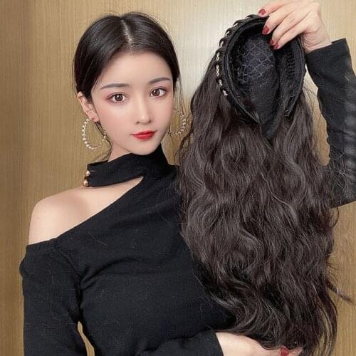 New Arrival Long Wavy Headband Wig for Black Women None Replacement Body Wave Synthetic Headwraps Hair Wig for Woman Daily Party