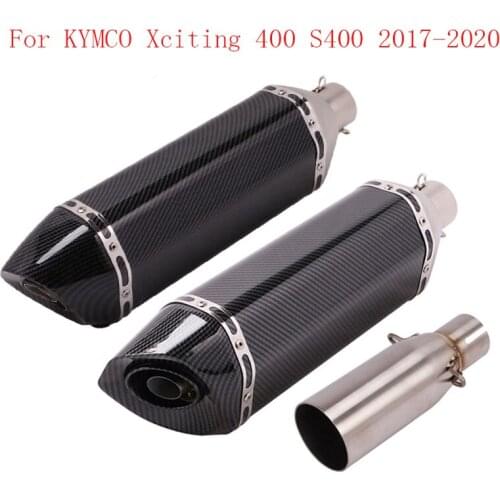 Motorcycle Exhaust System Baffle Muffler DB Killer Middle Mid Connection Link Pipe for KYMCO Xciting 400 S400 2017-2020