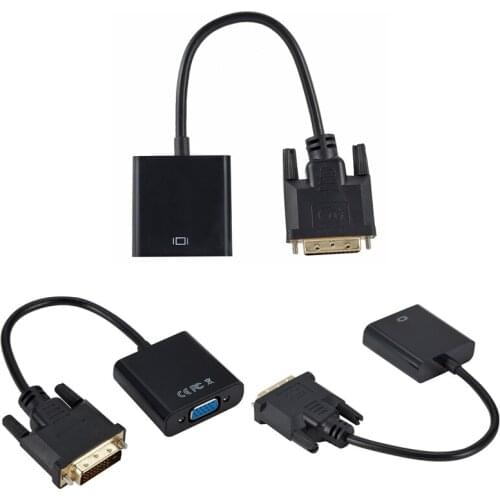 DVI Male To VGA Female Video Converter Adapter DVI 24+1 15 Pin DVI-D To VGA Adapter Cable 1080P