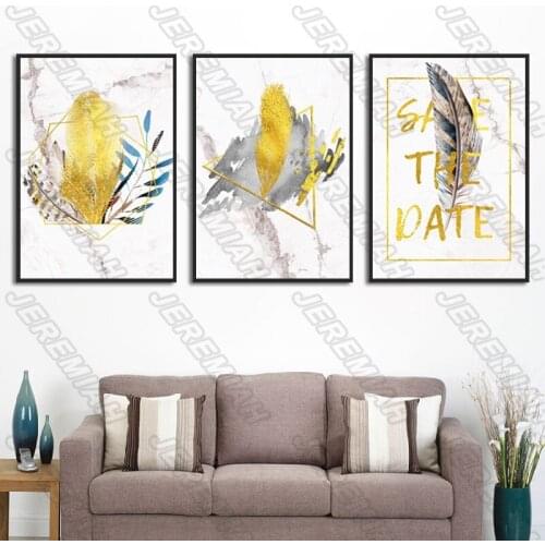 Landscape Painting Canvas Art Quill Pen and Goose Feather Decoration Nordic Poster Modern Artist Home Wall Sticker