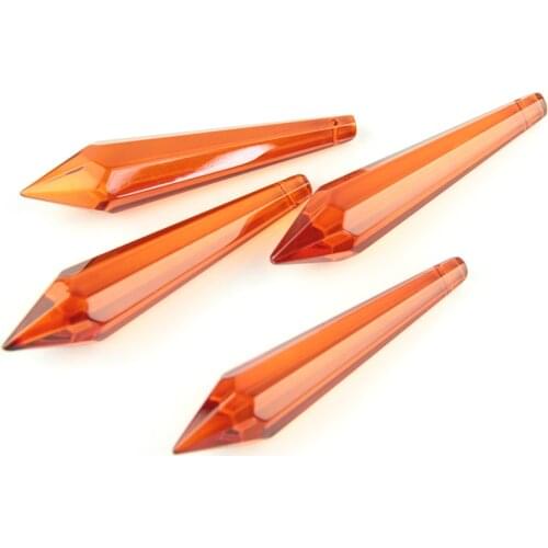 38MM/63MM/76MM Orange K9 Crystal Chandelier Pendants Prisms Cut&Faceted Glass U-Icicle Drops For Cake Topper Decoration