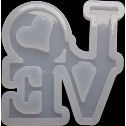 Handmade English Letters Love Pendant Silicone Jewelry Resin Mold Jewelry Tools