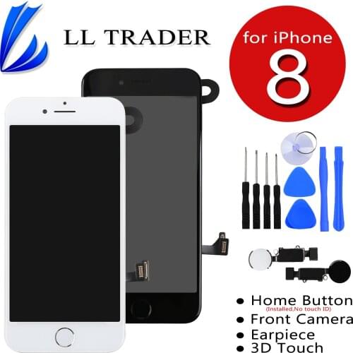 IPhone 8 Home Button iPhone 8 Screen Replacement with Home Button LCD Display Touch Digitizer Assembly Black 3D Touch Free Tools