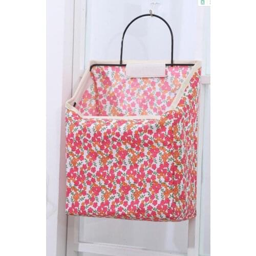 Fabric storage bag hanging bag wall-mounted bathroom hanging clothes bag on the wall behind the bedside bedside mobile phone sto