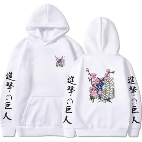 Hoodies Harajuku Japanese Anime Attack on Titan Print Pullover Men Women Streetwear Fashion Casual Sweatshirt Male Top Sudaderas