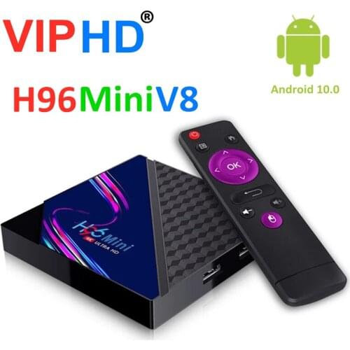 Newest Android 10 Tv Box H96 Mini V8 RK3228A 2GB RAM 16GB ROM WiFi BT Google Voice 4K Smart H96mini Set Top Box Media Player
