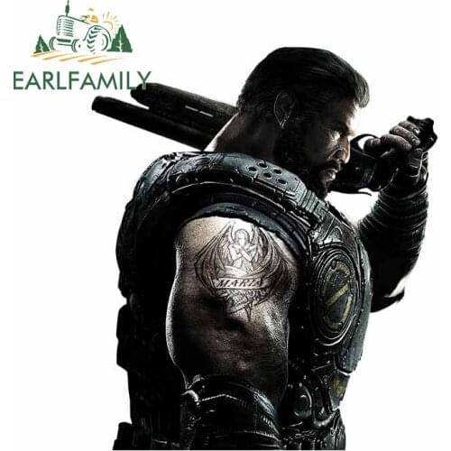 EARLFAMILY 13cm x 11.3cm for Soldier with A Gun Car Sticker Vinyl Waterproof Anime Scratch-proof Window Trunk Decal Decoration