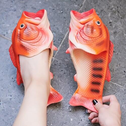 Fish Flat Platform Slippers For Women Summer 2021 New Arrivals Ladies Designer Sandals Size 36-41 Female Slippers For Women