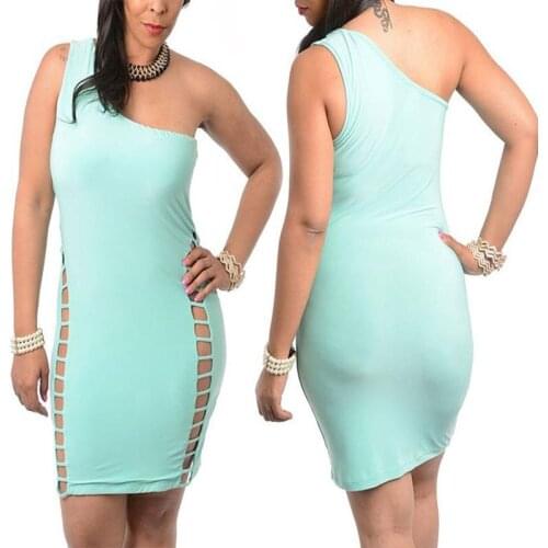 Wonder Beauty New Plus Size Sexy Summer Fashion One Shoulder Sleeveless Bandage Bodycon Dress High Quality Vestido De Festa