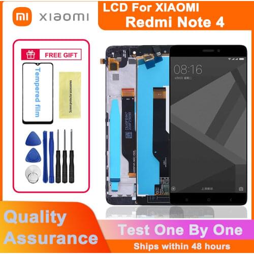 100% tested 5.5" original LCD display for Xiaomi Redmi Note 4 LCD touch screen digitizer assembly, With Frame replaceable screen