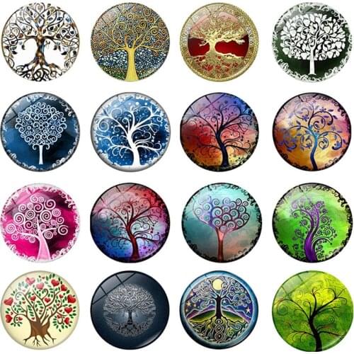 10Pcs/Lot Fridge Magnet Home Decor Tree Magnets for Refrigerator Strong Round Magnetic Sticker Office School Christmas Decor