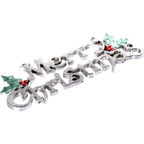 14cm Christmas Tree Decoration Shiny Merry Letter Card for Xmas Hanging Ornament christmas decorations for home navidad