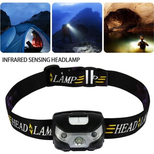 3500Lm Powerfull Headlamp Rechargeable LED Headlight Body Motion Sensor Head Flashlight 18650 Camping Torch Light Lamp With USB