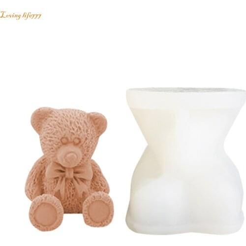 3D Silicone Mold DIY Geometry Stereo Bear Deer Cat Animal Mould Ornament Mold Cake Decoration Tools Baking Accessories #N