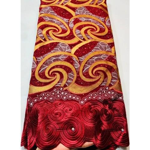 African Lace Fabric 2021 High Quality Lace Pure Cotton Embroidery Nigerian Dry Lace Fabric With Stones For Wedding Dress YSH050