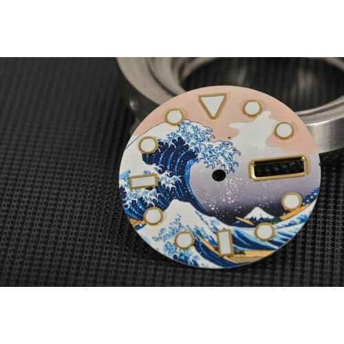 Seiko0 watch modified accessories kana surf dial luminous nail skx007 abalone series universal 28.5mm