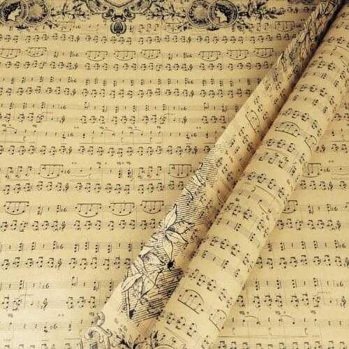 10 Sheet Vintage Music Style Craft Paper Double Sided Kraft Flower Bouquets Packaging Materials Gift Wrapping Scrapbook