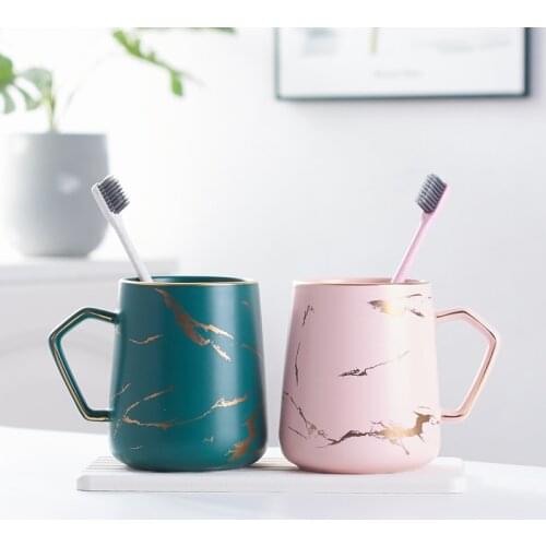 Couple Cup North European-style ceramic toothbrush Cup home double-tooth mug Cup simple creative light luxury wash set