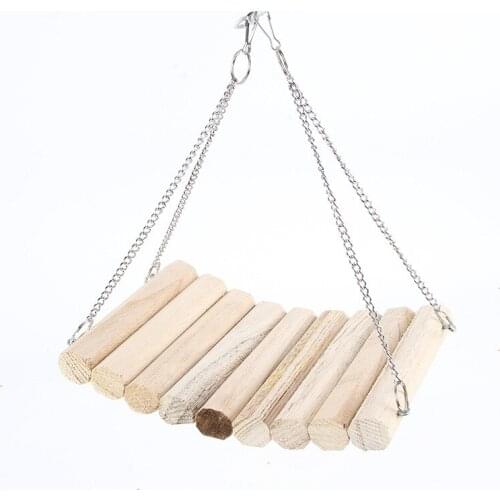 Wooden Swing Seesaw Rat Mouse Harness Swing Playing Toys Hanging in Cage Small Animals Springboard Exercise Toys
