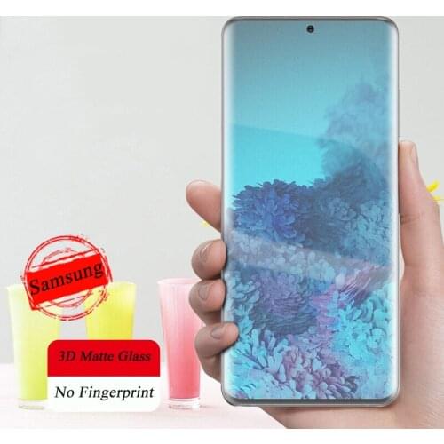 For Samsung Galaxy S20 Ultra S10 5G Note 10 Plus 3D Matte Frosted Screen Protector Full Cover Tempered Glass No Fingerprint Film