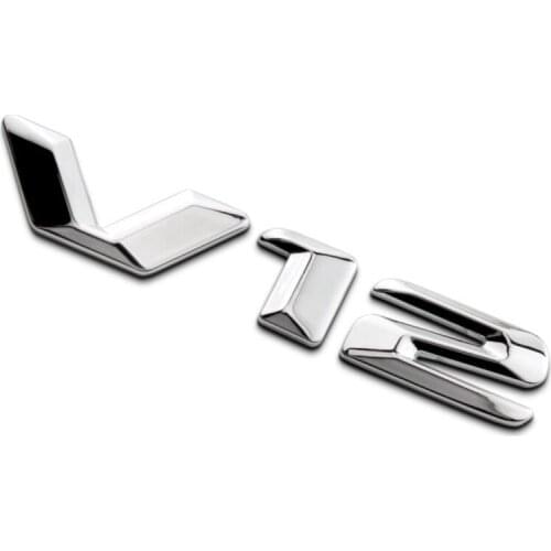 Chrome " V12 " ABS Number Letters Trunk Side Badge Emblem Emblems Decal Sticker for Mercedes Benz Maybach S600