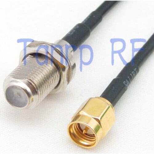 50CM Pigtail coaxial jumper cable RG174 extension cord 20in F female jack to SMA male plug RF connector adapter