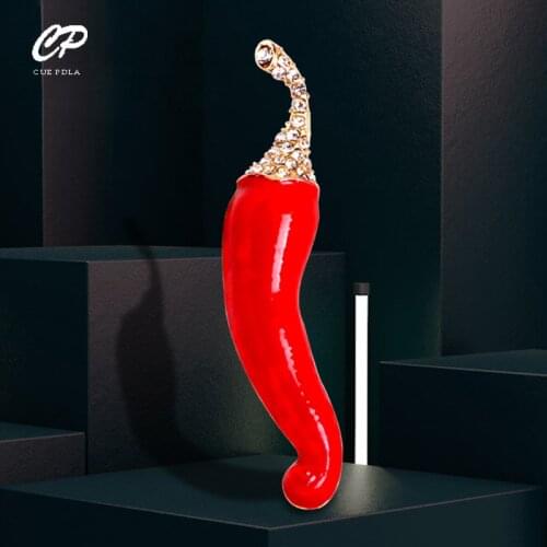 Cute Red Capsicum Brooch Pin Colorful Vegetable Pepper Pins Women Scarf Sweater Brooches Jewelry