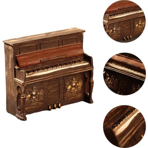 Resin Piano Model Mini Piano Ornament Desktop Decoration Piano Adornment