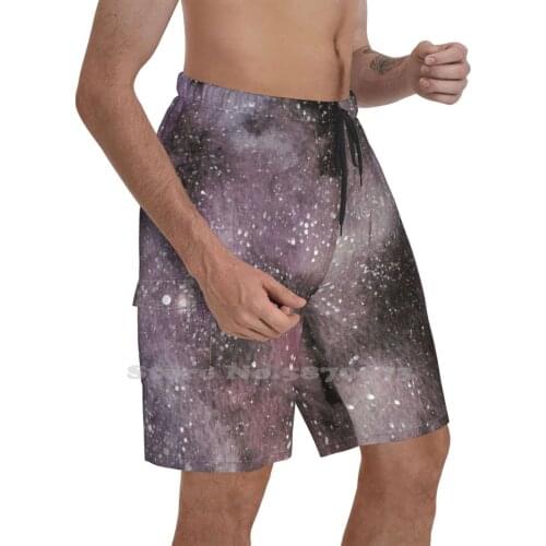 Belt MenS Sports Beach Swimming Shorts Galaxy Art Moon Galaxy Space Magic Sky Night Stars Planet Martian Jungle Love Nature