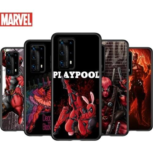 Soft TPU Cover Fashion Marvel Deadpool For Huawei P40 P30 P20 Pro P10 P9 P8 Lite RU E Mini Plus 2019 2017 Black Phone Case