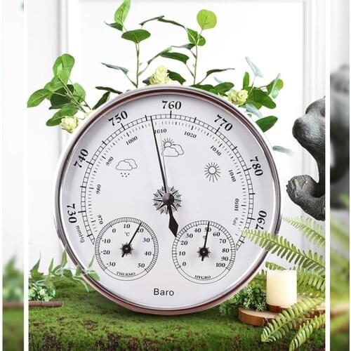 Wall Mounted Household Barometer Thermometer Hygrometer Weather Station Hanging Monitor for Bedroom Living Room Office School