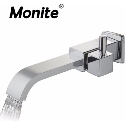 Wall Mounted Waterfall Faucet Solid Brass Bathroom Basin Faucet torneira Bathtub Basin Faucet Vessel Vanity Taps