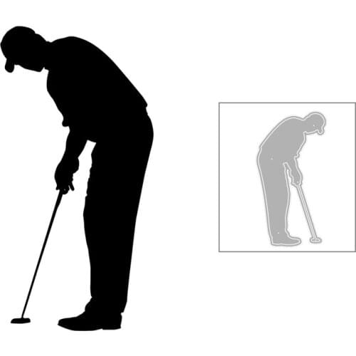 2020 New Hot DIY Back View Peaked Cap Boy Play Golf Ball Cue Embossing Metal Cutting Dies and For Scrapbooking Foil No Stamps